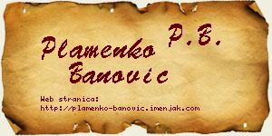 Plamenko Banović vizit kartica